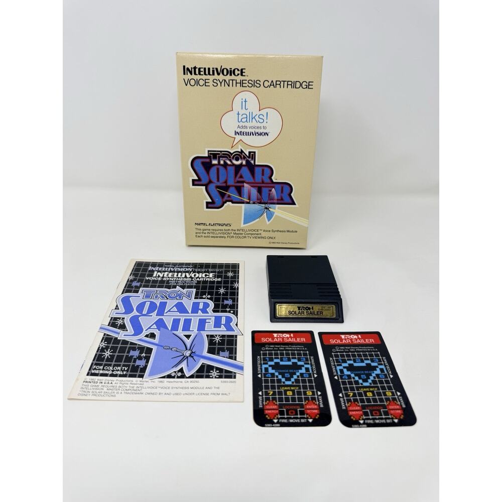 Mattel Intellivision Tron Solar Sailer Intellivoice Complete CIB Tested